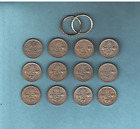 Lot de collection de pièces de six pence - Monde/Europe - (Pièces de mariage)