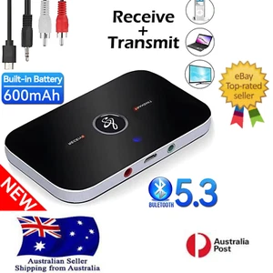 2 IN 1 Bluetooth 5.3 Audio Transmitter Receiver 3.5mm AUX Jack RCA USB Dongle Mu - Picture 1 of 13