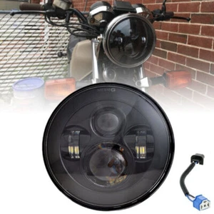 180W 7" E MARKED LED Headlight Black Lamp fit Motorbike Cafe Racer Lighting - Picture 1 of 6