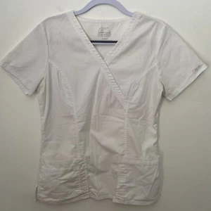 Blusa Médica Cherokee Workwear Core Stretch Uniforme Médico Blanca Cuello Simulado Pequeña - Imagen 1 de 8