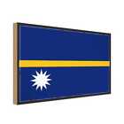 Holzschild Holzbild 18x12 cm Nauru Fahne Flagge Geschenk Deko