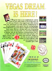 1990er • VEGAS DREAM Nintendo Spiel NES Printanzeige • Werbung ADS.05 - Bild 1 von 2