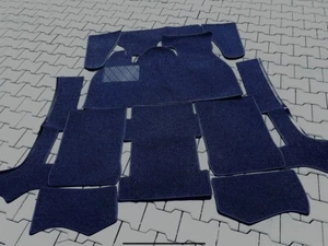 Juego de alfombras interiores VW Escarabajo 1303 sedán alfombra eslinga azul oscuro - Imagen 1 de 1