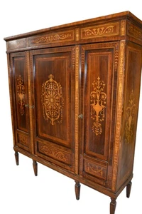 elegante libreria stile Luigi XVI epoca primi  '900 in palissandro con intarsi - Foto 1 di 23