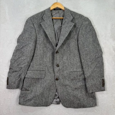 VINTAGE Chaps Ralph Lauren Mens 40R Tweed Blazer Jacket Wool Blend Herringbone - Image 1 of 4