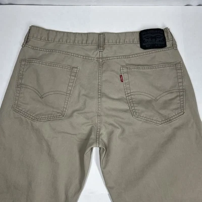 Pantalones de mezclilla Levi's 514 para hombre 36W x 36L caqui pierna recta rojo lengüeta cómodos Foto 1 de 4