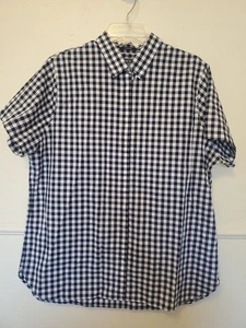 Camicia Lands End donna senza ferro Supima taglia 18T a quadri con bottoni manica corta top - Foto 1 di 18