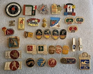 Lote de 33 prendedores de solapa de los Juegos Olímpicos de Moscú 1980 varios coleccionables prendedores olímpicos de colección - Imagen 1 de 10