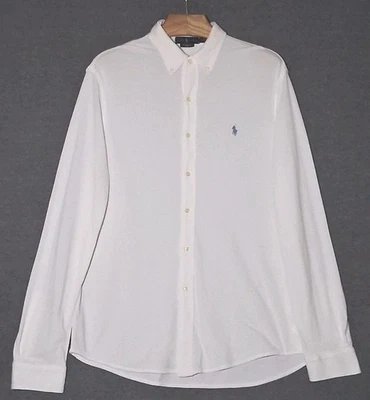 Polo Ralph Lauren Featherweight Mesh Ivory Button Down Shirt Mens XL Dress Shirt - Image 1 of 4