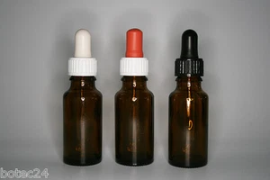 143 St. Pipettenflasche 20 ml Braunglas DIN18 Pipettensauger in drei Farben  - Picture 1 of 4