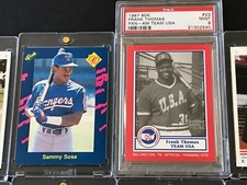 PSA 9 - 1987 BDK - FRANK THOMAS (RC) Team USA + 1990 CLASSIC BLUE Sammy Sosa RC+