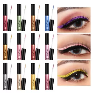 Liquid Glitter Eyeshadow Metallic Glitter Shimmer Waterproof Long Lasting Makeup - Picture 1 of 18