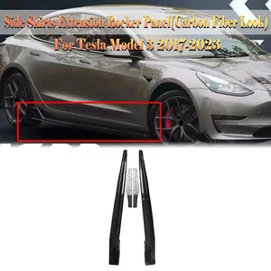 For Tesla Model 3 2017-2023 2022 Car Side Skirts Extension Rocker Panel - Picture 1 of 21