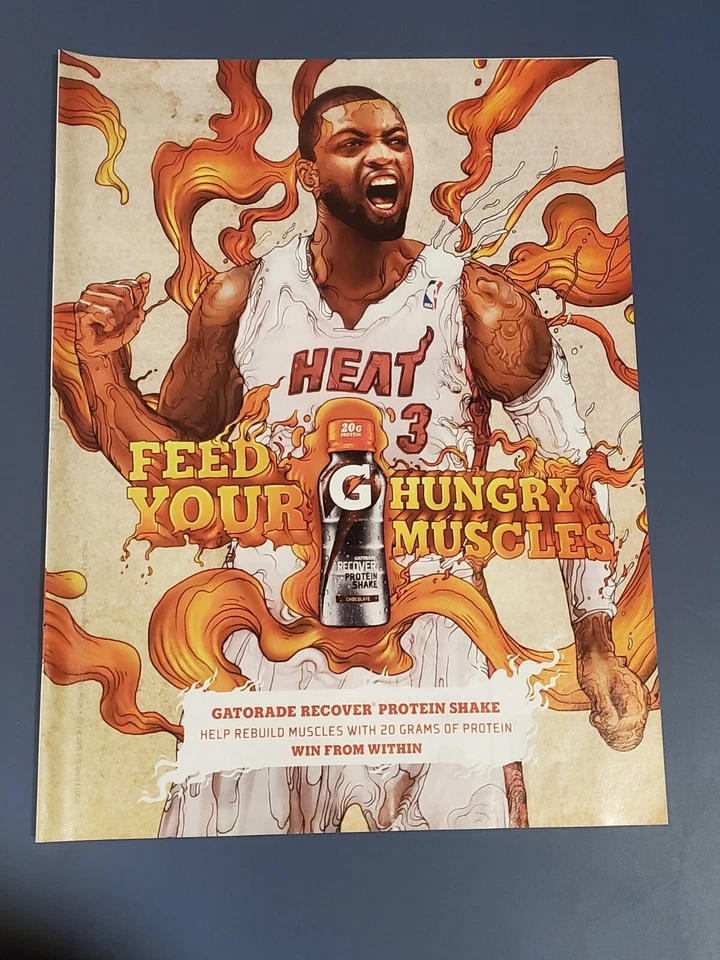 Póster de DWYANE WADE Gatorade anuncio impreso foto rara Miami Heat + Foto 1 de 1