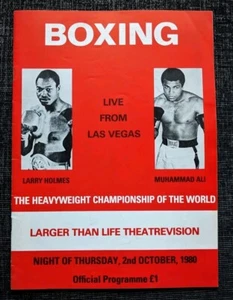 1980 Muhammad Ali vs Larry Holmes UK CC World Title Boxing Programme - Bild 1 von 1