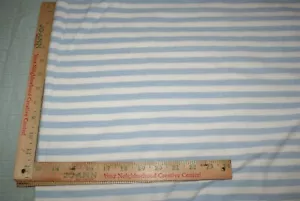 Light Blue& White Stripe Fabric Cotton Craft Quilting 48" X 18 W Fast Shipping - Picture 1 of 3