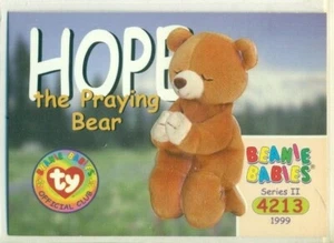 BEANIE BABIES TRADING CARD - SERIES 2 - SERIES II - HOPE THE PRAYING BEAR #4213 - Picture 1 of 2