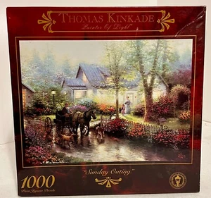 Thomas Kinkade Art Sunday Outing 1000 Piece Puzzle Vintage 1999 -NEW Sealed - Picture 1 of 4