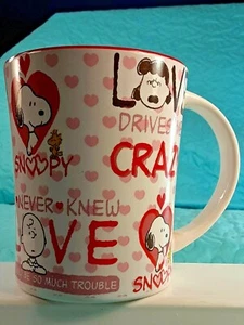 Peanuts LOVE Coffee Mug w/ Wrap Around Design 4.25" Tall 16 oz - Picture 1 of 12