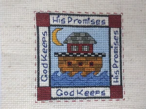 Fertigter Kreuzstich Noahs Arche Gott hält seine Versprechen 6 x 6 - Bild 1 von 3