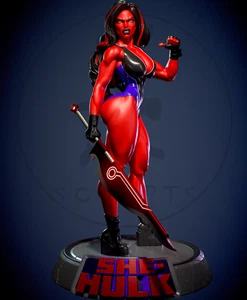Painted Red She-Hulk Statue 1/4 Sexy Figure - Picture 1 of 4