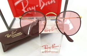 Pelli vintage originali Ray-Ban B&L USA rosso rotondo - Foto 1 di 6