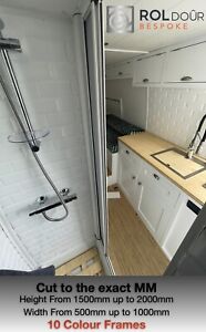 Large Retractable Roller Sliding Door Shower Campervan  Motorhome RV Tambour Alt