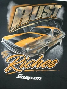 Snap On Charger Rust To Riches schwarzes T-Shirt mit Rundhalsausschnitt neu Medium Lg XL 2X 3X - Bild 1 von 3