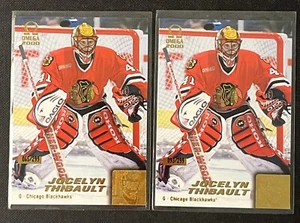 2x 1999-00 PACIFIC OMEGA JOCELYN THIBAULT GOLD PARALLEL /299 56 BLACKHAWKS - Picture 1 of 2