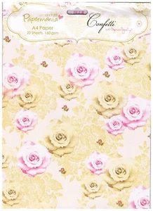 Papermania A4 Paper 'Confetti' Stephanie Dyment 20 Sheet Bouquet flowers 160gsm - Picture 1 of 1