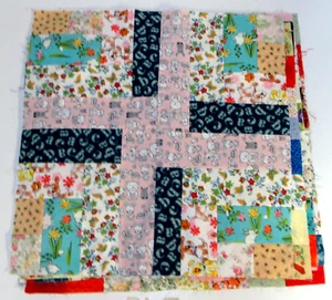 Unfinished Hand Sewn Quilt Sections / Approx 16" x 18" Each LOT Of 12 Very Nice! - Picture 1 of 13