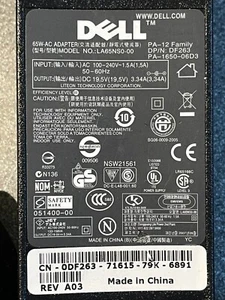 Dell PA-12 PA-1650 AC Netzteil Adapter schwarz 19,5V 3,34A für Latitude Laptop - Bild 1 von 2