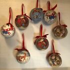 Lot Of 8 VintageChristmas Ornaments Sugared Frosted Balls