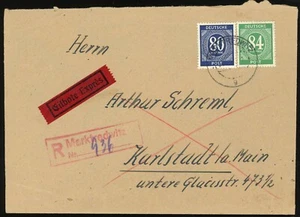 Alemania Marktredwitz Baviera Cubierta a Karlstadt Registrado Express Cubierta Franqueo - Imagen 1 de 1