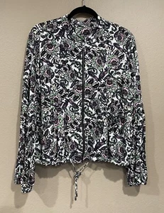 Free People Jacke Damen groß Blumen bedruckt Ballonärmel Paisley Boho gefüttert - Bild 1 von 10