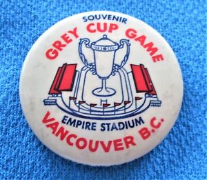 1955 CFL Grey Cup Game Souvenir Pinback Button  -  Empire Stadium in Vancouver
