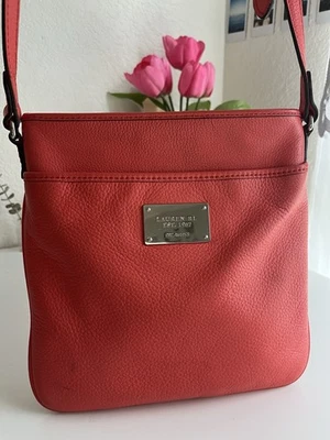 Bolso Bandolera Ralph Lauren Cuero Coral Governors Lodge Plano Delgado Foto 1 de 4