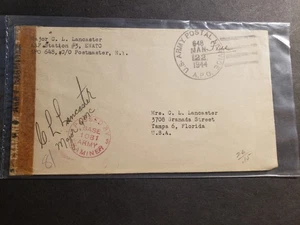APO 648 PRESTWICK, SCOTLAND, UK 1944 Censored Army Cover EWATC AAF Station #3 - Picture 1 of 2