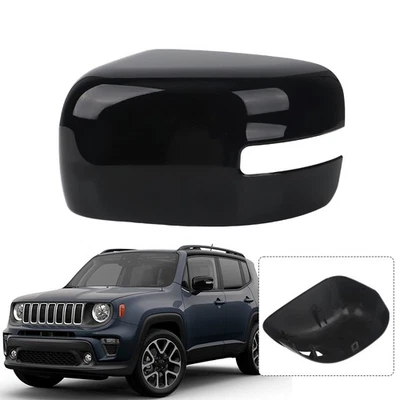 Tapa de cubierta de espejo retrovisor lateral izquierdo negro brillante para Jeep Renegade 2015-2019 Foto 1 de 4