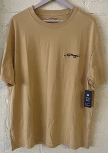Ed Hardy Embroidered Logo Tee Golden Yellow Men’s Size Large NWT - Picture 1 of 7