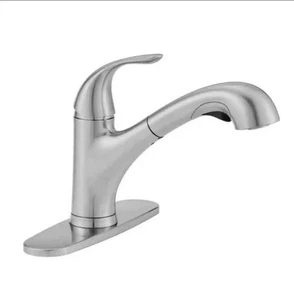 Glacier Bay Market Single-Handle Pull-Out Sprayer Kitchen Faucet Stainless Steel - Picture 1 of 5