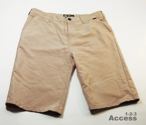 Hurley Men's Shorts Flat 16'' Act 20 Spandex Zipper Khaki - Picture 1 of 12