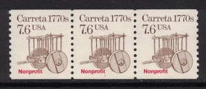 Scott 2255- MNH Plate Strip of 3, #1- 7.6c Carreta 1770s- PNC3 mint - Picture 1 of 1