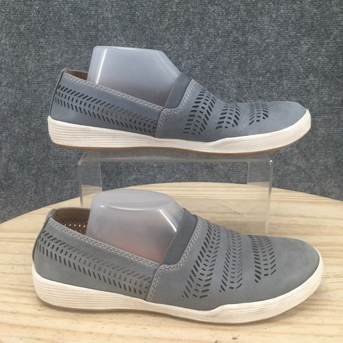Comfortiva Align Shoes Womens 7.5 Narrow Slip On Sneakers Blue Leather
