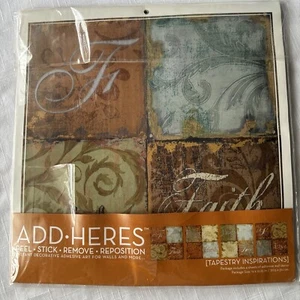 ADD HERES Peel Stick Tiles Tapestry Inspirations Pack of 4 Sheets Love Laugh Fai - Picture 1 of 9