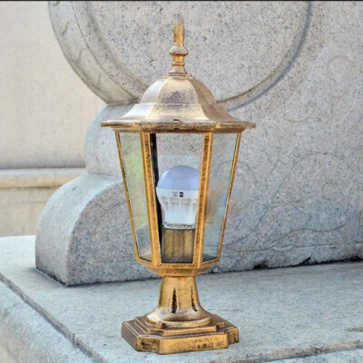 Vintage Pillar Lights Outdoor Post Lamp Glass Post Light Yard Garden Pillar Lamp - Image 1 of 4