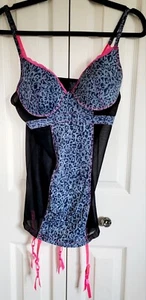 Native Intimates 38C Vintage 90's Corset Bustier Bra Top/Garter Clip NWT - Picture 1 of 9