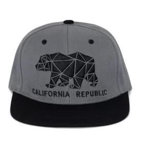 California Republic Baseball Cap Hat Gray 100% Acrylic SnapBack Ring Of Fire - Picture 1 of 7