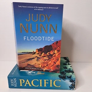 Pacific & Floodtide Judy Nunn 2 x Large PB Historical Saga Australian Fiction - Foto 1 di 11