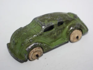 Vintage 1930s Kansas Toy and Novelty Slush Mold Sedan Green Rubber Tires No.95 - Picture 1 of 14